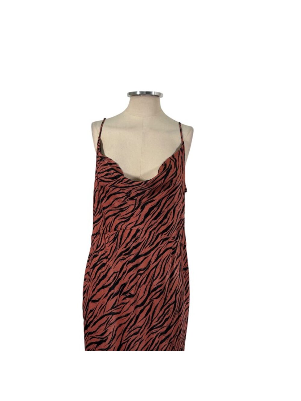 Anthropologie Elyse Zebra Printed Bias Slip Dress Size Large - Picture 6 of 11